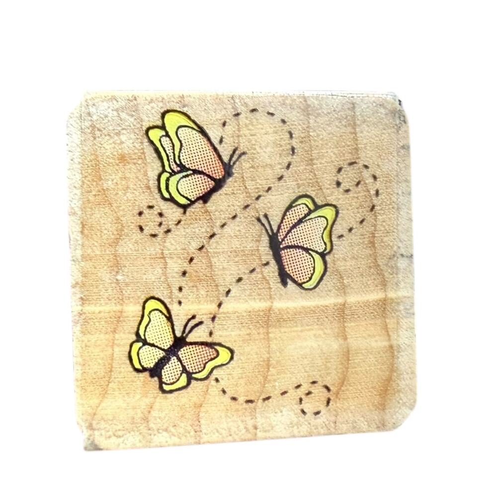 Hero Arts 3 Flying Butterflies Small Rubber Stamp